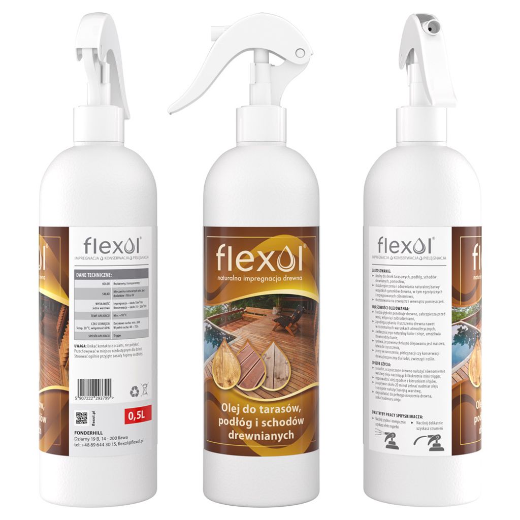 FLEXOL Holzöl 0,5L Terrassenöl Bodenöl Treppenöl Pflegeöl Produktbild 