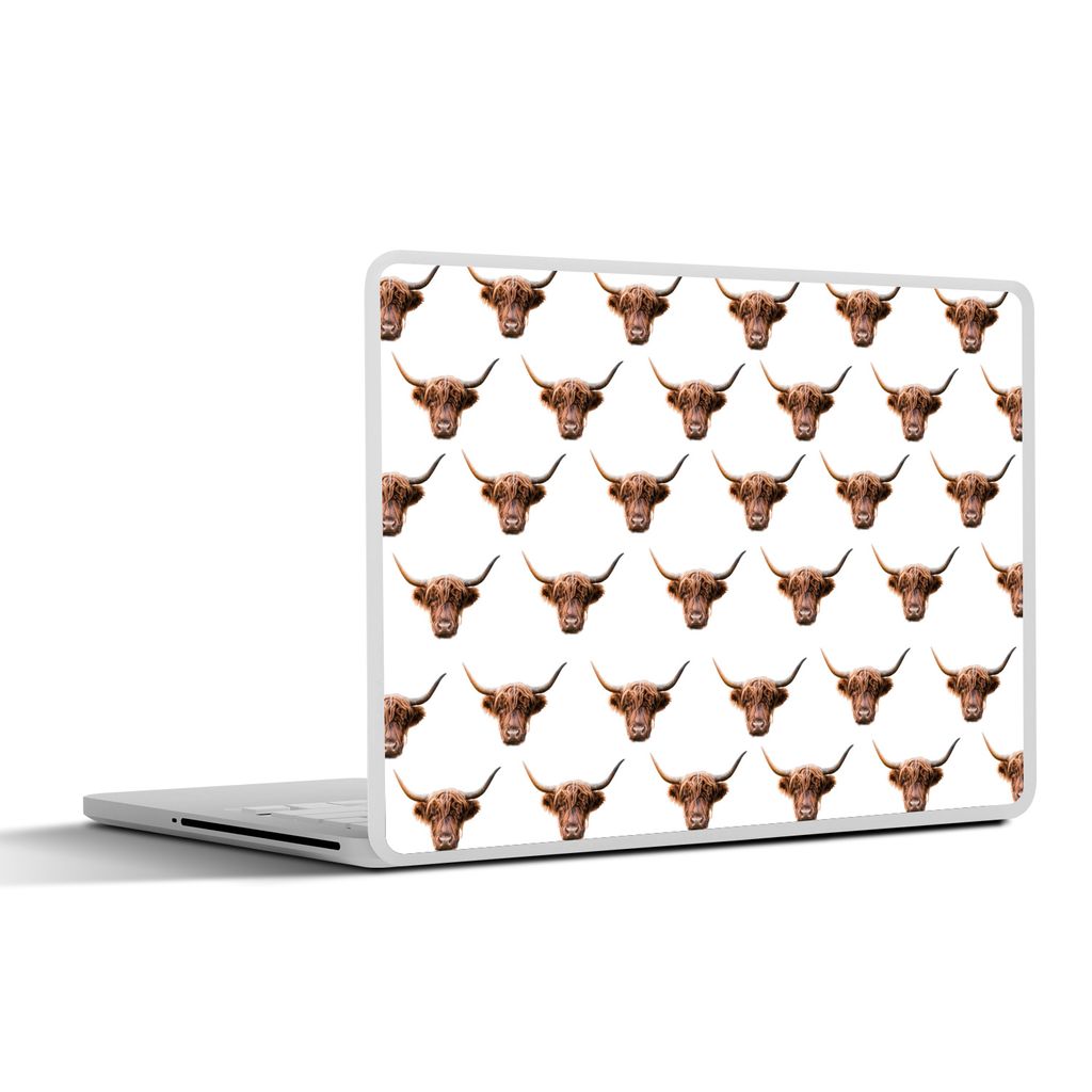 MuchoWow Laptop Aufkleber Sticker Cover Tiere - Vorlage - Schottischer Highlander 30x21 cm - Sticker für Laptop - Selbstklebend