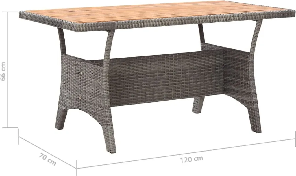 Table Jardin Acacia Gris 120x70 - Table Basse Robuste Stable