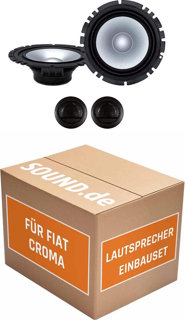 Lautsprecher Boxen Einbaupaket Front Alpine SXE-1750S passend für Fiat Croma Typ 194 | 2x Tief-Mitteltöner 2x Hochtöner