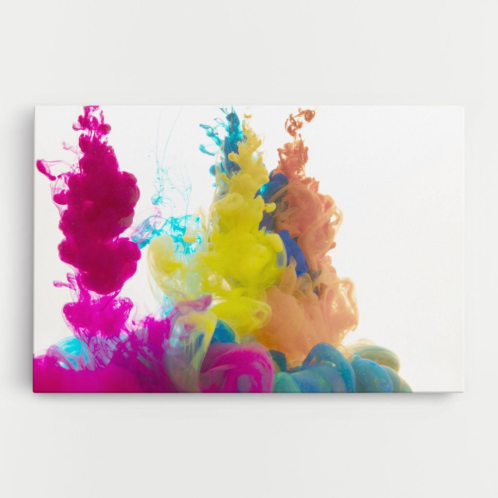 ARTHUB Leinwandbild 20x30 cm, Red Yellow Smoke | Wohnzimmerdekoration, Hängende Bilder, Wanddekoration, Heimdekoration, Abstrakte, Lebendige Farben