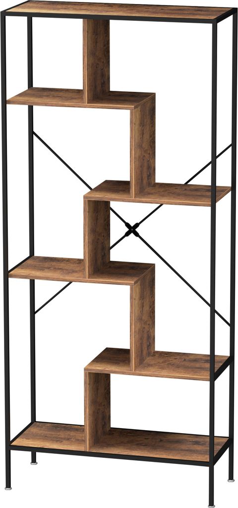 VDD Bücherregal Wandschrank Stabil - industriell - Metall Holz - 180 cm hoch