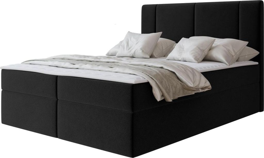 MIRJAN24 Boxspringbett mit zwei Bettkästen Michelle, Schlafzimmer, Dopellbett mit Topper (Farbe: Manila 18, Größe: 160x200 cm)