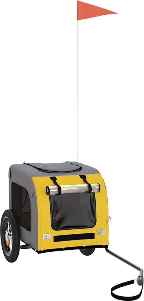 "Winteraktion" Fahrradanhänger Hunde Gelb und Grau Oxford-Gewebe und Eisen - Fahrradanhänger CC22845