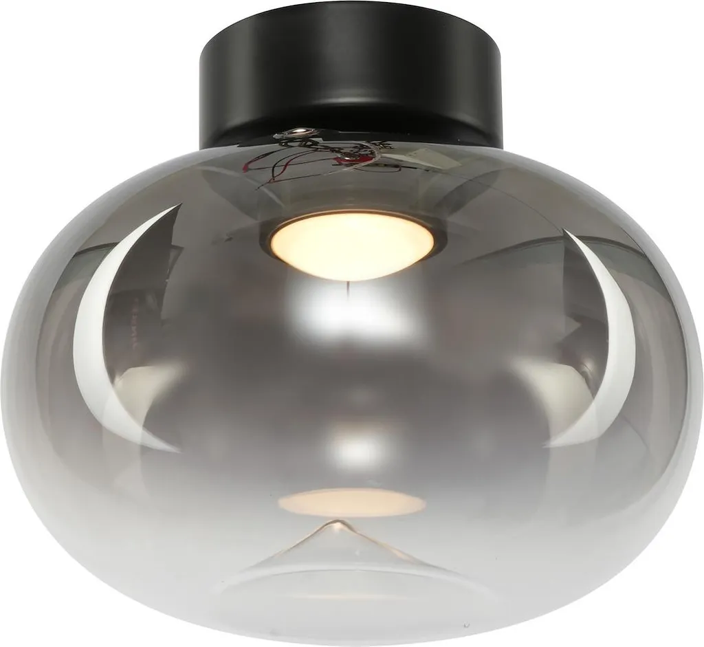 Plafonnier LED anti-éblouissement en verre fumé noir Milagro