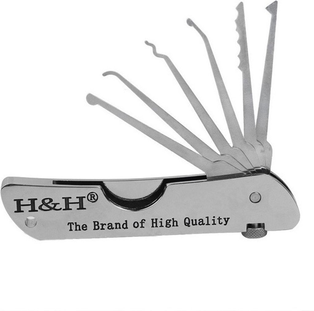 Lockpicking-Taschenmesserset aus Stahl mit 6 Klingen und 1 Produktbild 