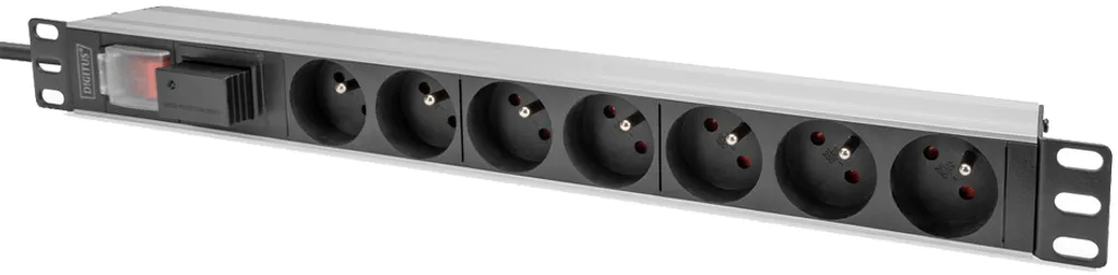 Unité de Distribution PDU 1U 16A avec 7 Prises Françaises Noir