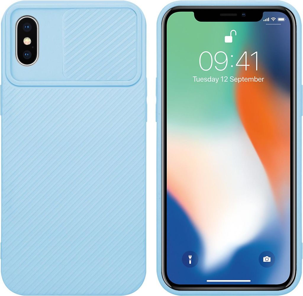 Cadorabo Hülle für Apple iPhone X / XS Schutz Hülle in Blau Handyhülle TPU Etui Case Cover Kameraschutz