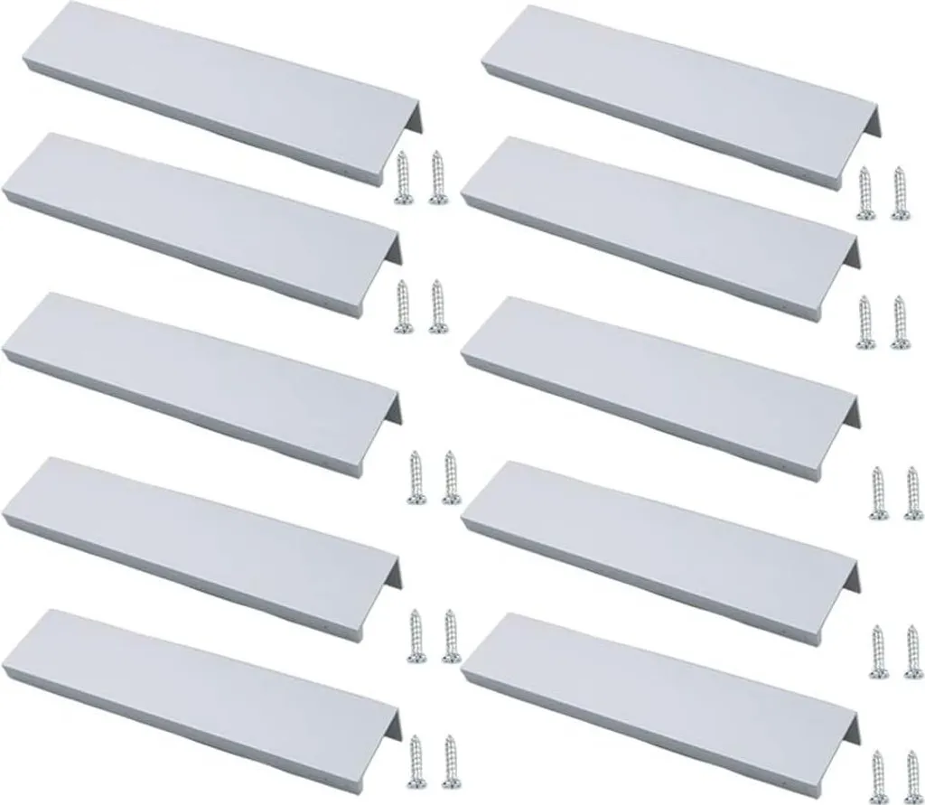 Poignées de Coffre 128 mm Argentées pour Manutention Facile - 10 Pièces