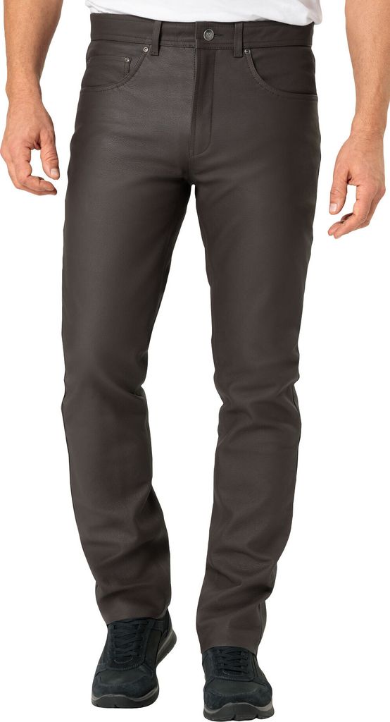 Ross&Cole Herren Lederhose, zeitloser Klassiker mit Gürtelschlaufen