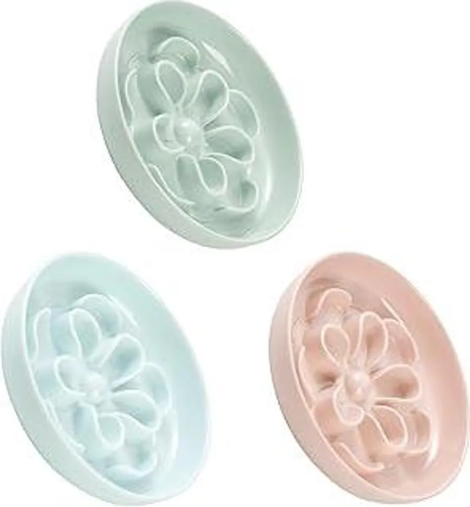 Set di 3 ciotole anti-linguaggio per gatti e cani di piccola taglia - Ciotole in melamina con design a labirinto - Ciotole interattive per mangiare lentamente - Verde, blu, rosa
