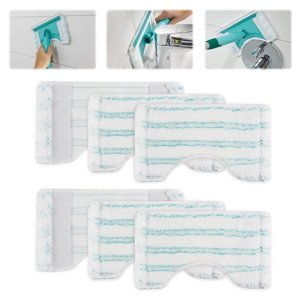 A collage of images showing cleaning tools and replacement pads.