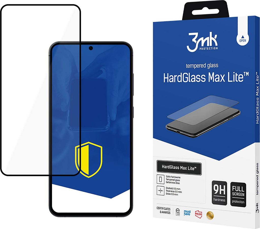 3mk Display Gehärtetes Glas HardGlass Max Lite für Samsung Galaxy S25+ 0,3mm 9H