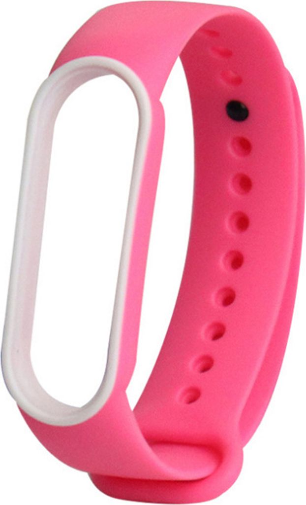 Soft Silicon Watch Band Ersatzsportband für Xiaomi Mi Band 5-Pink + weiß