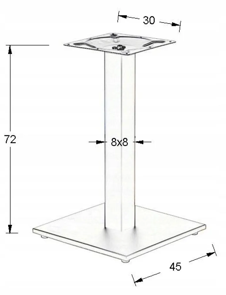 Pied de table central noir 45x45 cm - Support de table design industriel