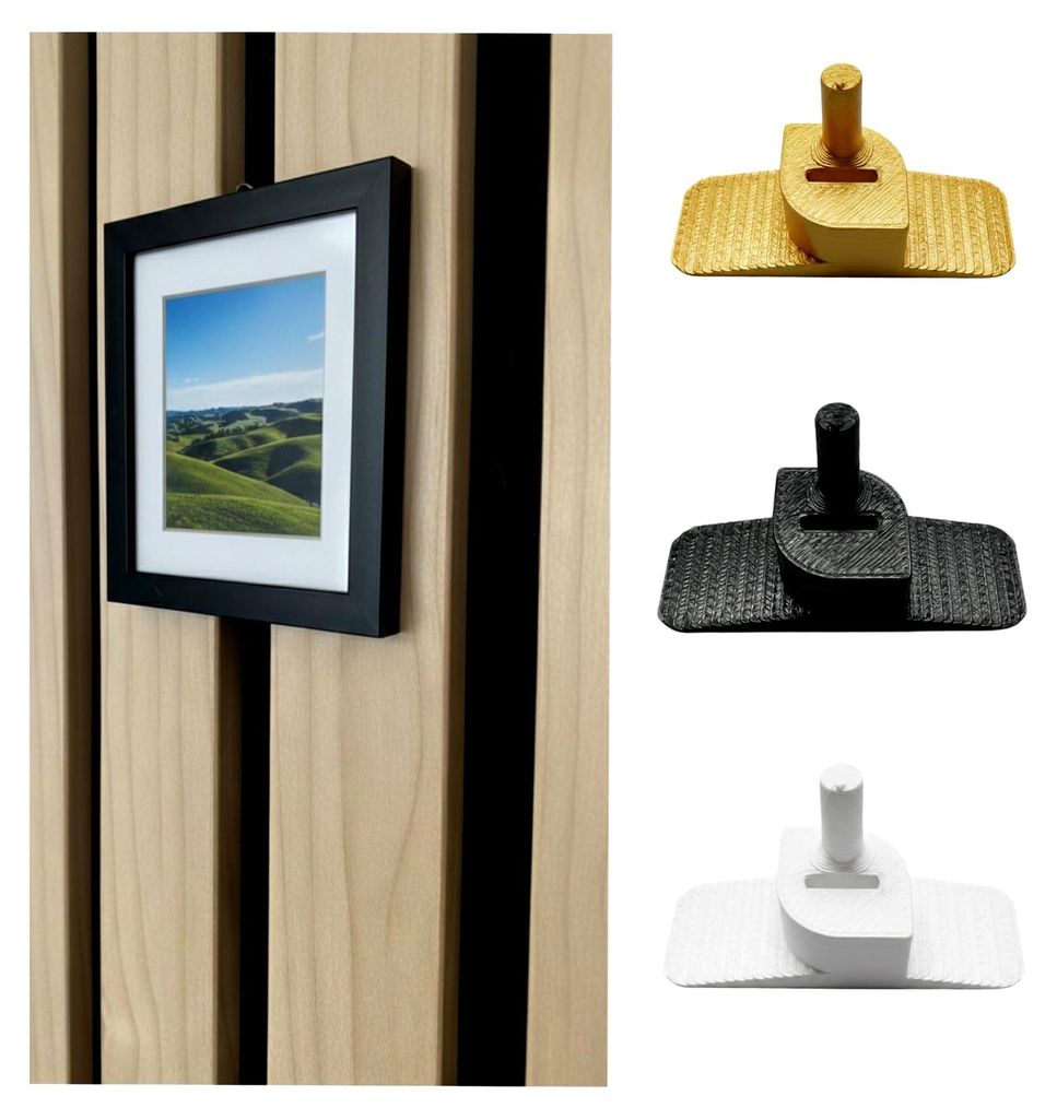 6er Set Haken für Akustik-Wandpaneele - 3 Farben, funktionales Design, vielseitig einsetzbar, Zubehör für Akustikpaneele, Holzleisten