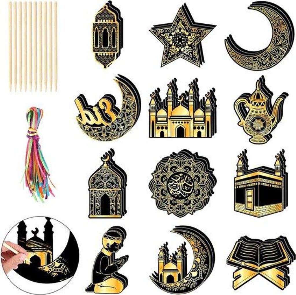 Kinder Scratch Art Set 36teilig schwarz-gold gestreift