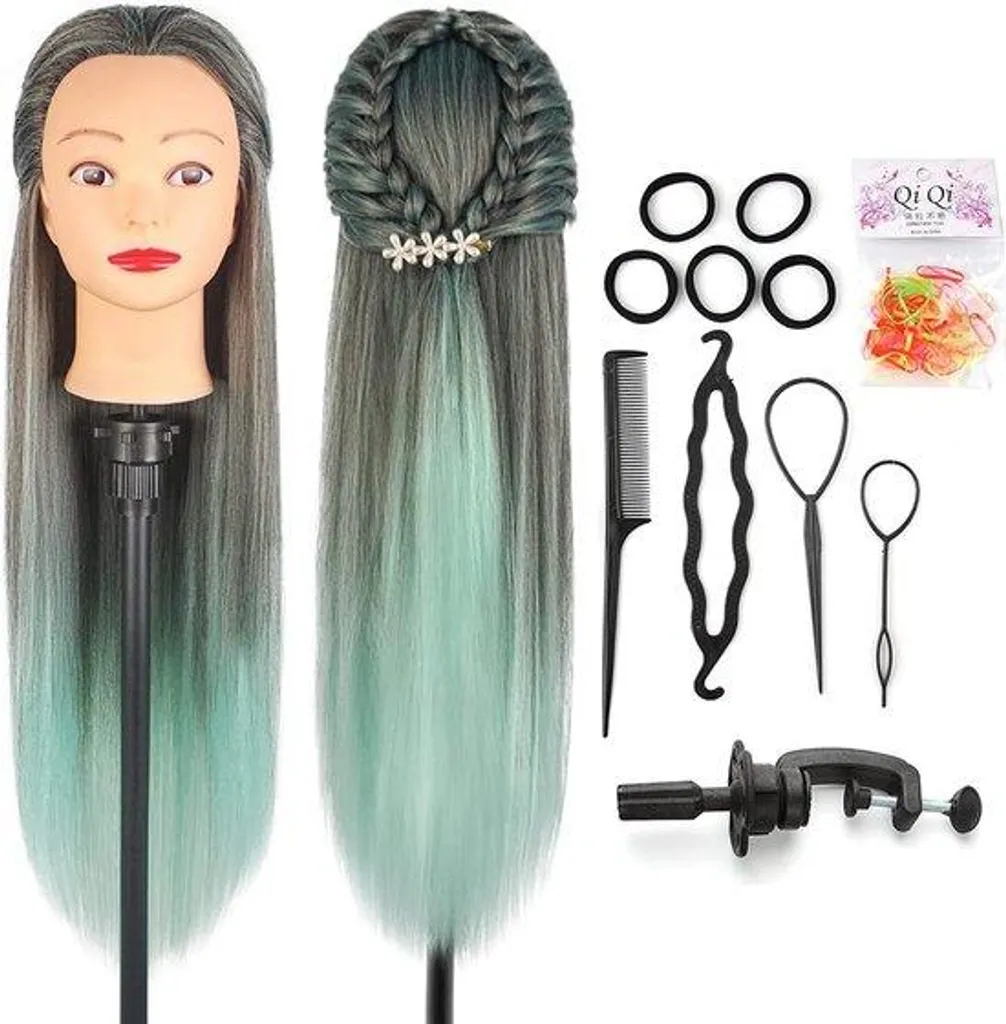 Tête de mannequin coiffure anti-nœuds 28 pouces pour apprentissage facile
