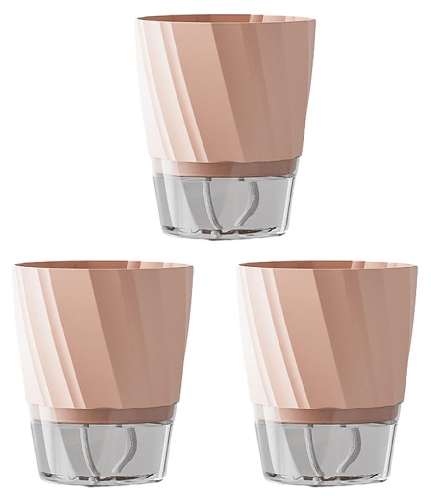 3er-Set selbstbewässernde Töpfe mit Abflussloch, transparentem Wasserreservoir, Untersetzer, Kräutertopf und Dochtseil für drinnen und draußen.