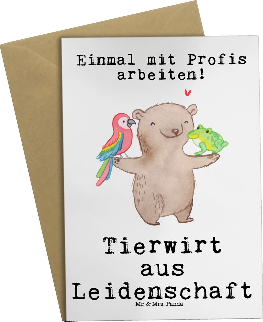 Mr. & Mrs. Panda Glückwunschkarte Tierwirt Leidenschaft - Produktbild 