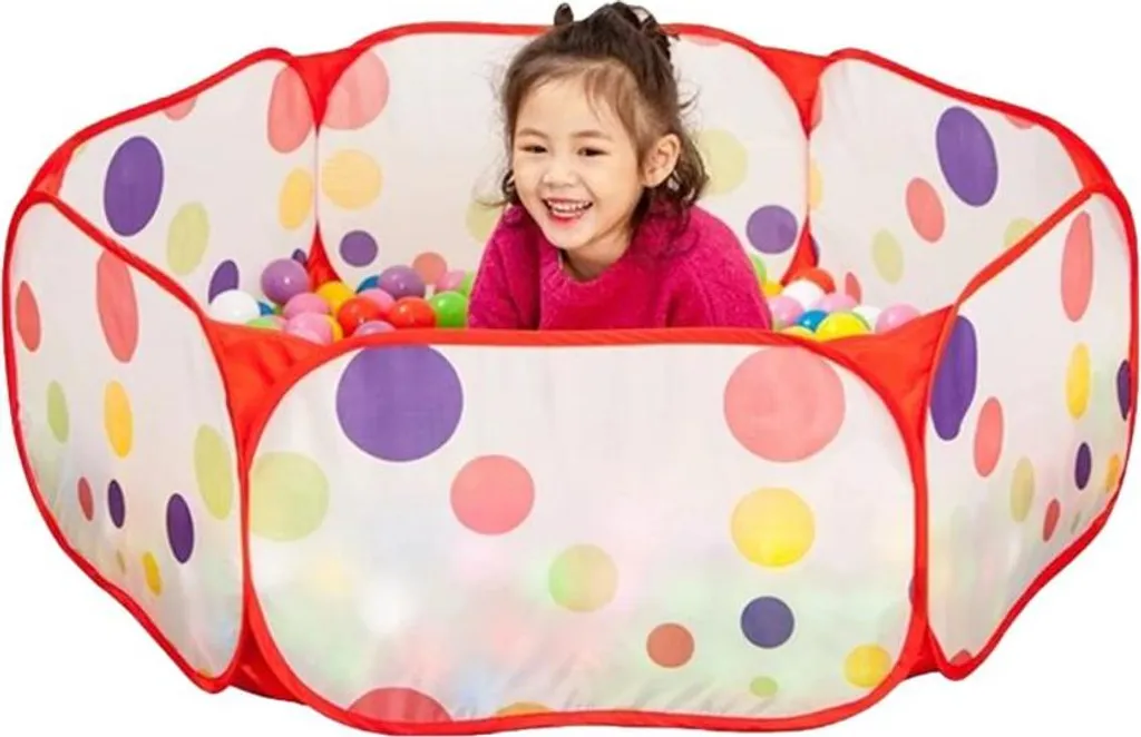 Piscine à balles pour bébé avec couvercle et balles sèches colorées
