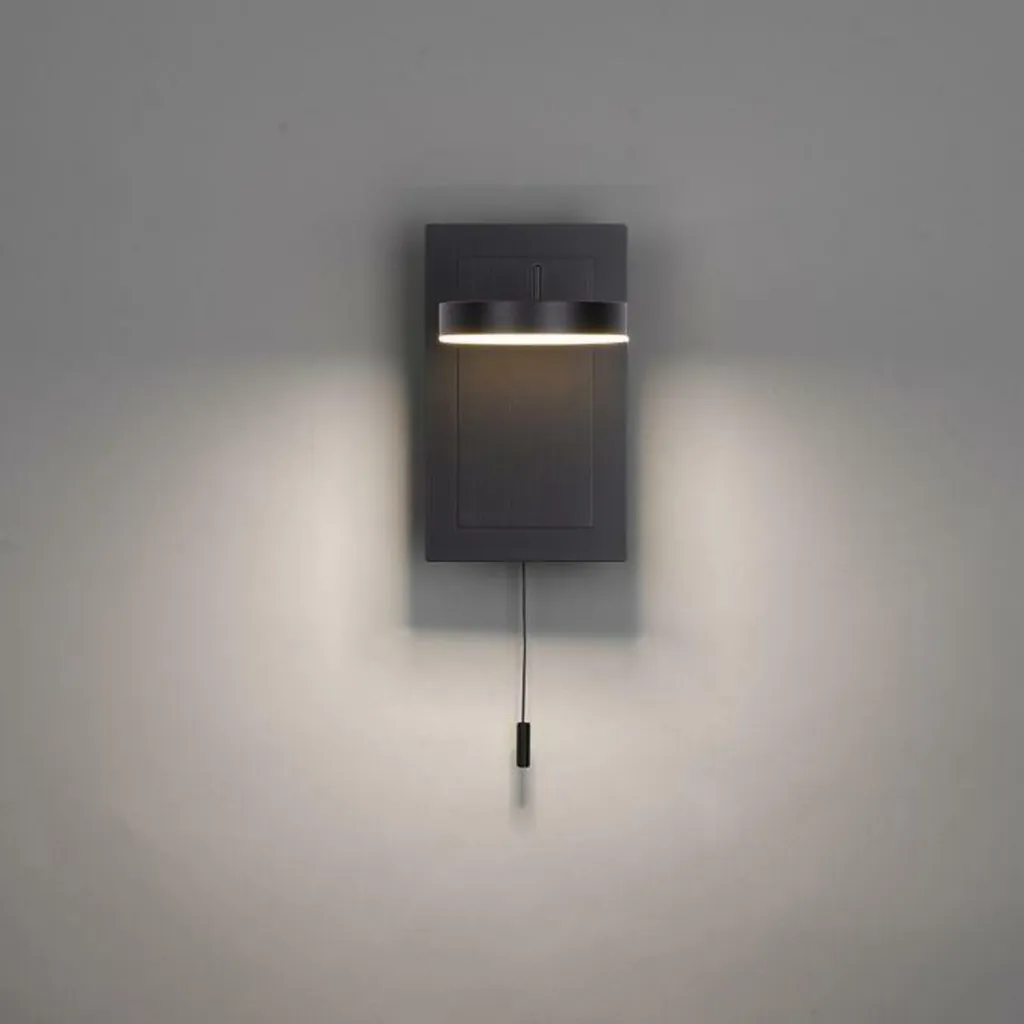 Éclairage de chevet LED anthracite avec interrupteur - Applique 13 x 19