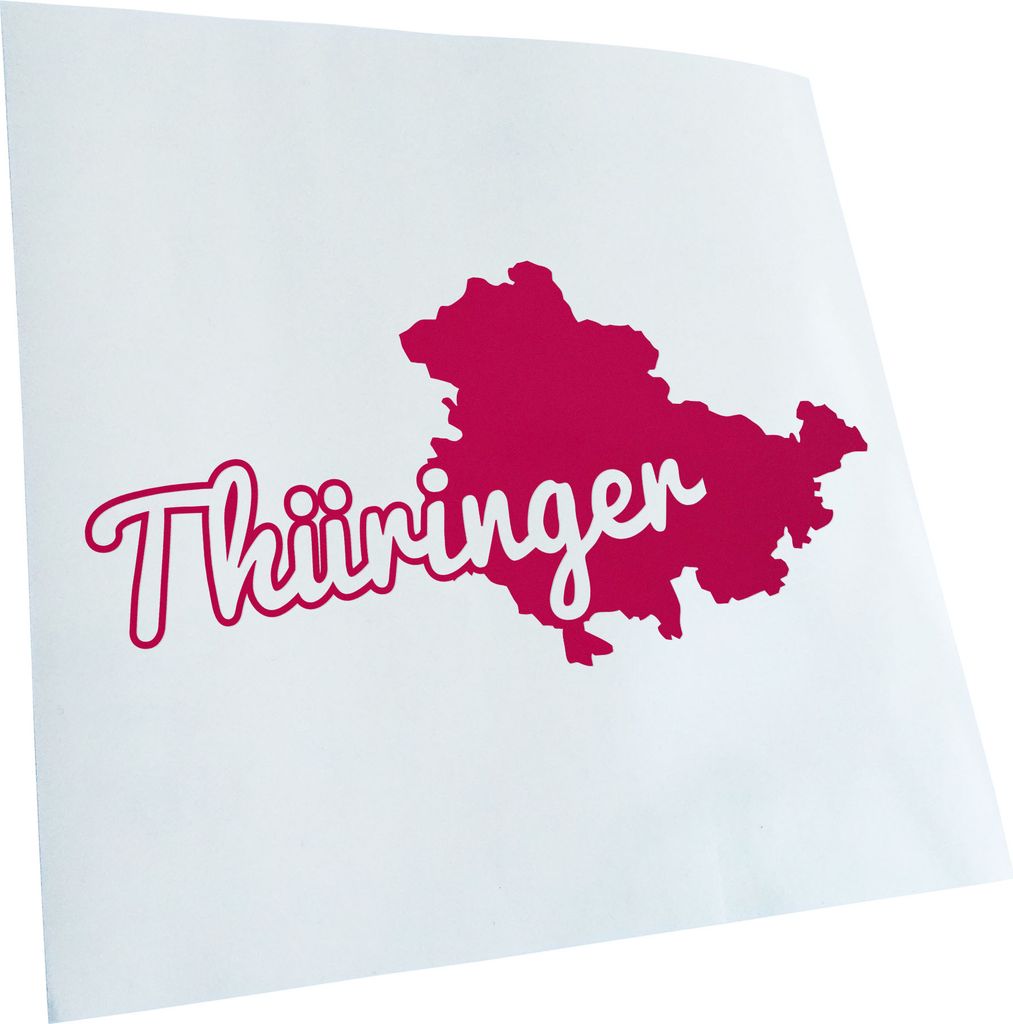 Kiwistar - Autoaufkleber - Thüringen Thüringer Herkunft - Pink - 30x15cm - Aufkleber für Auto, Laptop, Fahrrad, LKW, Motorrad mehrfarbig JDM Dec...