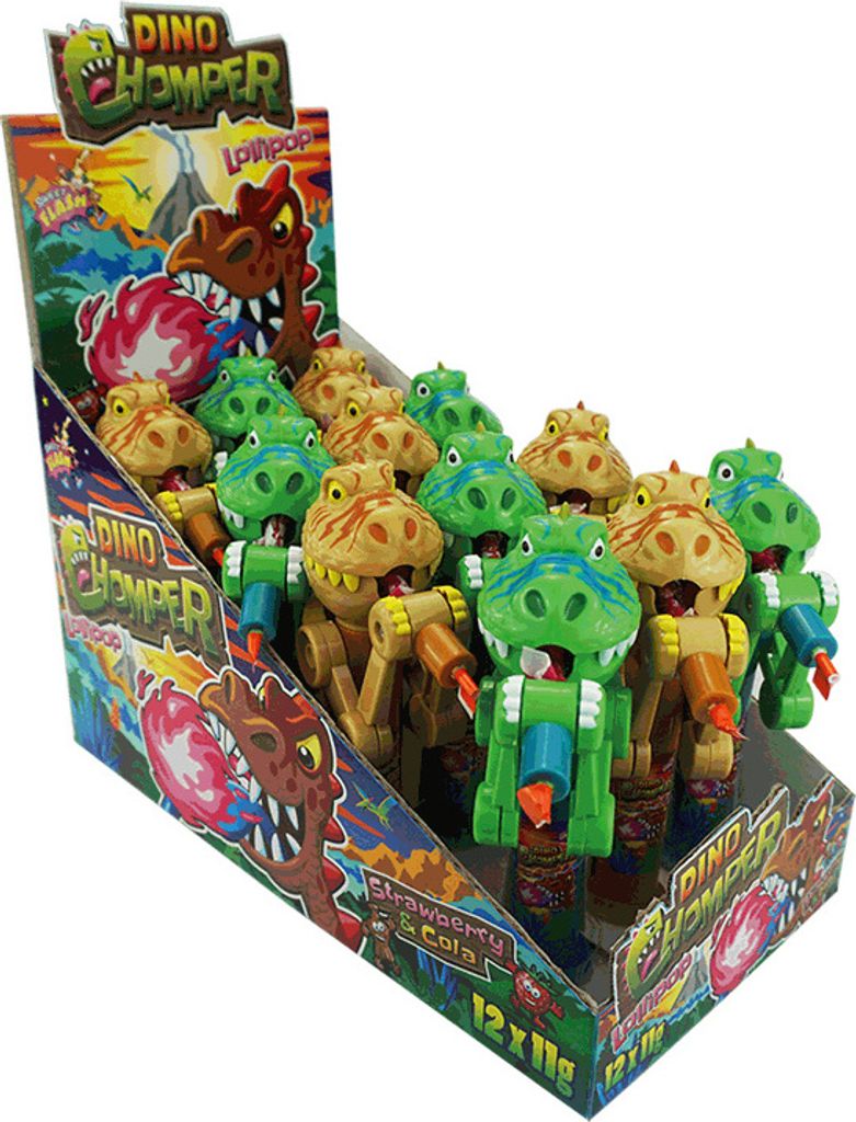 Display Komplett Dino Chomper, Dinosaurier mit Lutscher, 12 Produktbild 