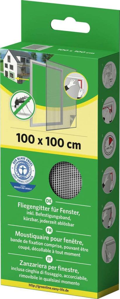 Okenní moskytiéra 100x100 cm - Bílá - Polyester s páskou na Obrázek produktu 