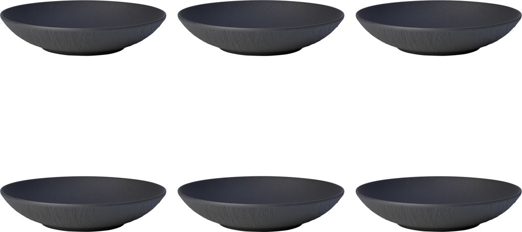 Villeroy & Boch MANUFACTURE ROCK 6er Set Suppenteller schwarz grau Porzellan