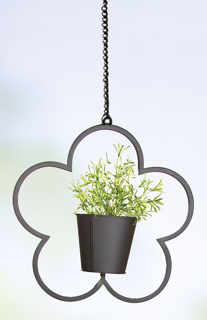 Blumenampel Blume aus Metall, 36 cm