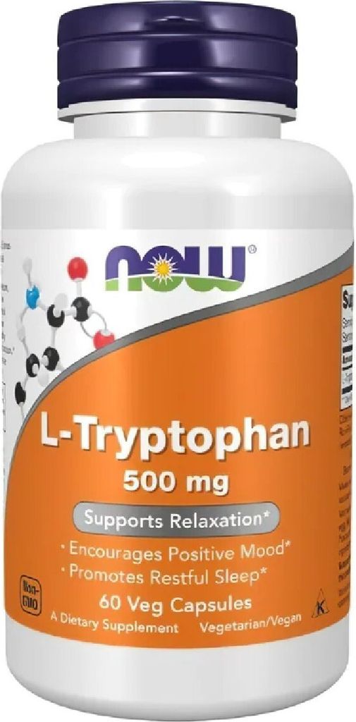 L-triptofano 500 mg 60 capsule vegetali Now Foods Immagine del prodotto 