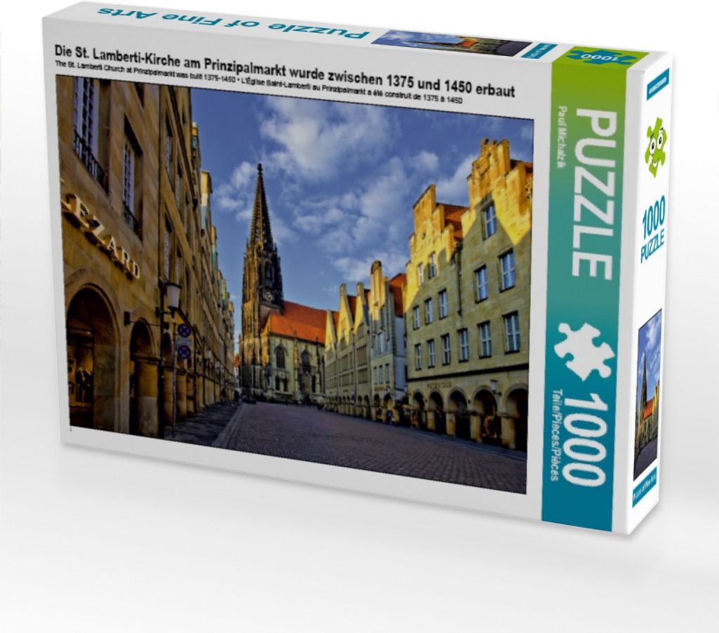 Calvendo Die St. Lamberti-Kirche am Prinzipalmarkt wurde zwischen 1375 und 1450 erbaut 1000 Teile Puzzle quer 640x480mm, Michalzik Paul; 7277391