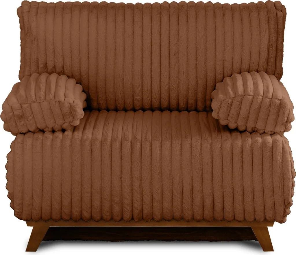 Fauteuil relax convertible rouille en fourrure artificielle avec coffre