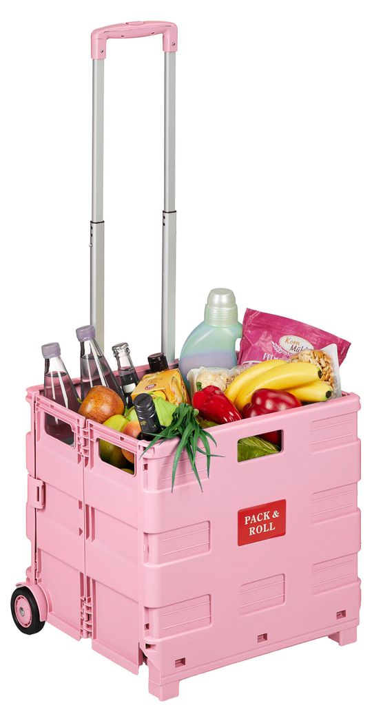 Wózek zakupowy Relaxdays, składany, kosz na zakupy z Zdjęcie produktu 