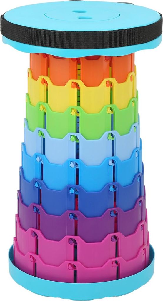 Tragbarer Teleskophocker Retraktierbar farbiger leichter zusammenklappbarer Stuhl für Camping Garden Fishing Wanderweg BBQ Rainbow Green