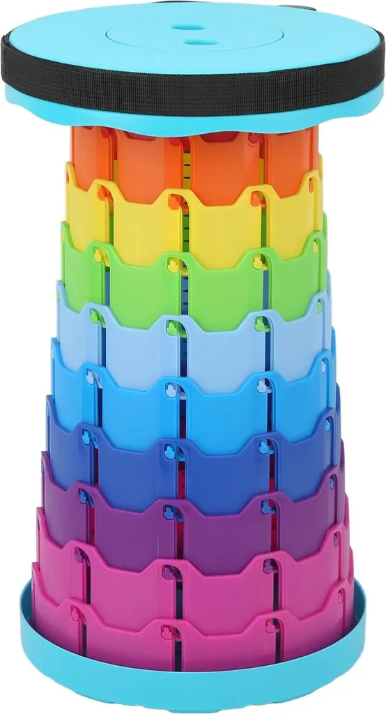 Sgabello telescopico portatile Sedia leggera pieghevole retrattile colorata per campeggio giardino pesca escursionismo sentiero barbecue verde arcobaleno