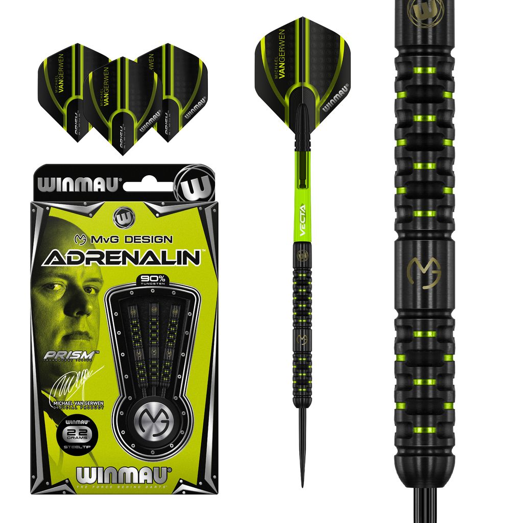 HF Winmau Steeldarts MvG Adrenalin 22 Gramm Hellgrün 22gr