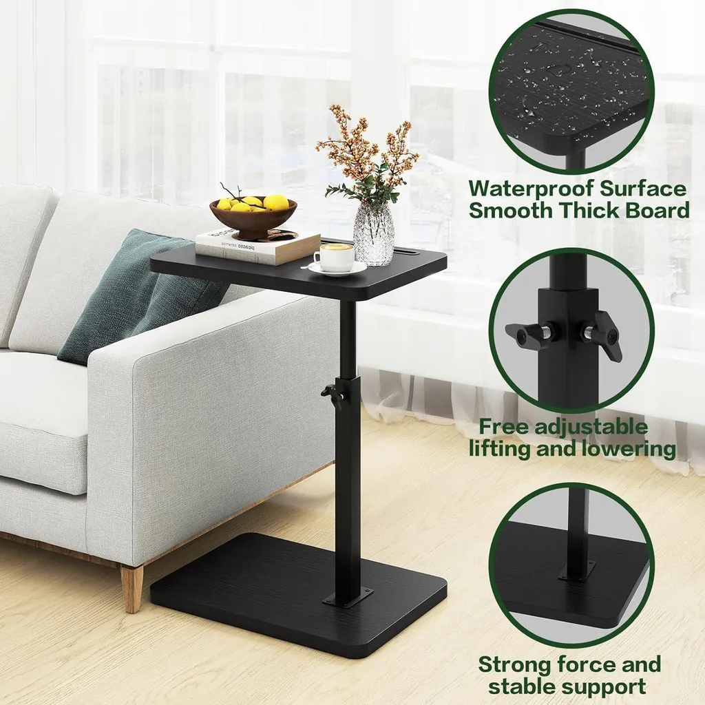 Table d'appoint gain de place rotative en C pour petits salons étroits - 7