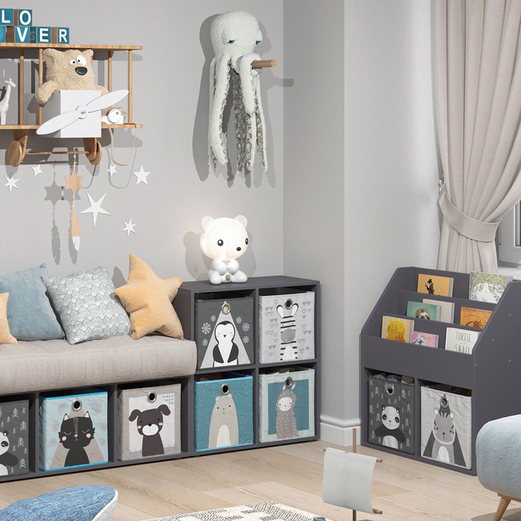 Separador de ambientes Tetra, Blanco, 72.6 x 72 cm con 2 cajas plegables, Vicco