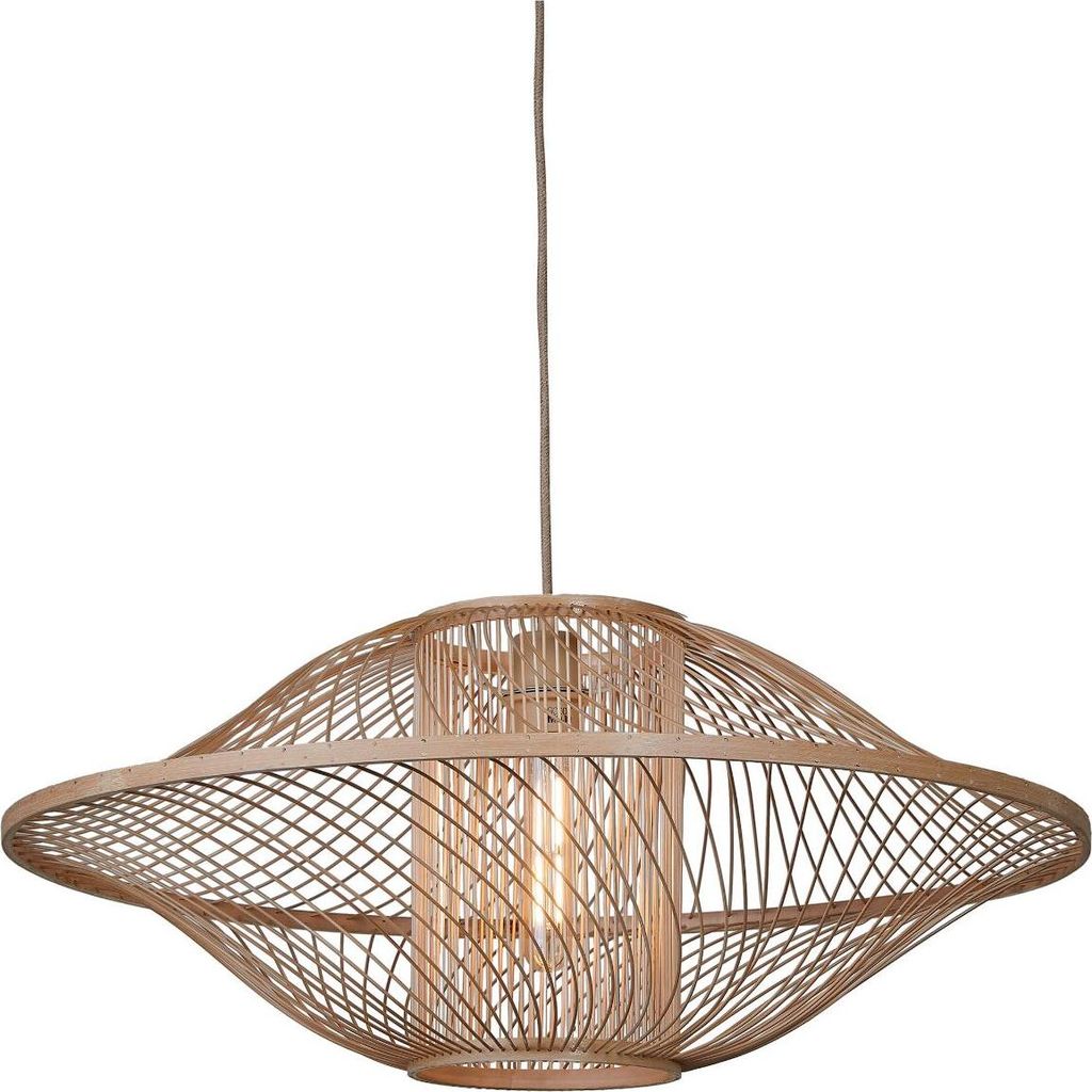 GOOD&MOJO - Hängeleuchte Maui - Natürlich - Ø70cm Hängelampe - Esstischlampe - Wohnzimmerlampe - Schlafzimmerlampe - Wohnzimmer