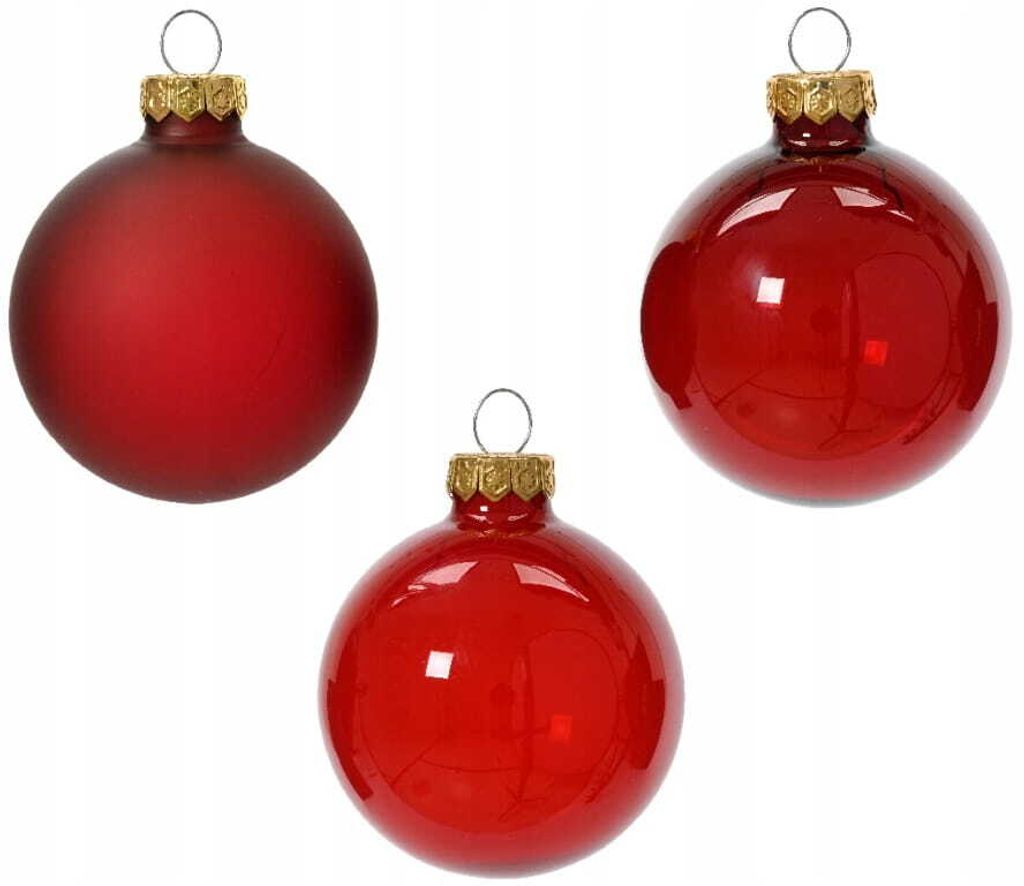 Weihnachtskugeln Glas 6cm 15 Stück - Weihnachtsrot Mix Produktbild 