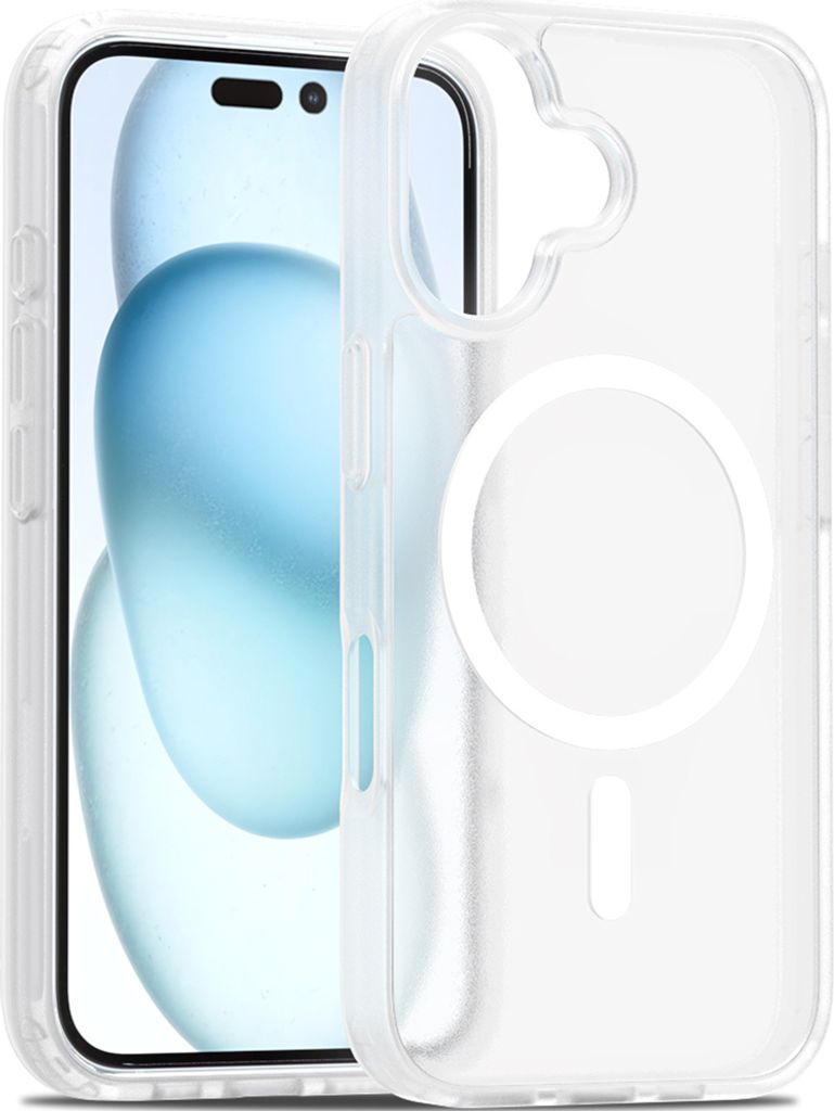 Magnetisch Hülle für iPhone 16, Kompatibel mit MagSafe, Transluzente Matt Rückseite Stoßfeste Handyhülle Transparent