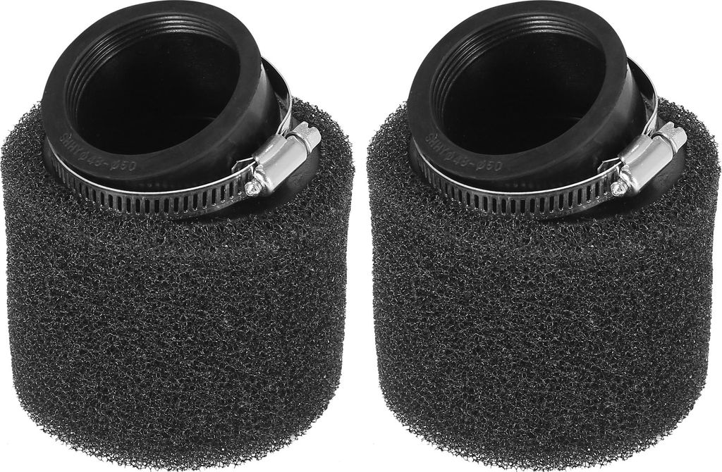 2 Stück Motorrad Gebogen ATV Vergaser Luftfilterreiniger Universal 48mm