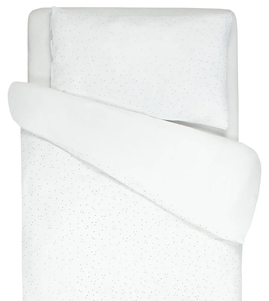 Parure lit enfant 80x120 cm idéale pour berceau blanc motif à pois