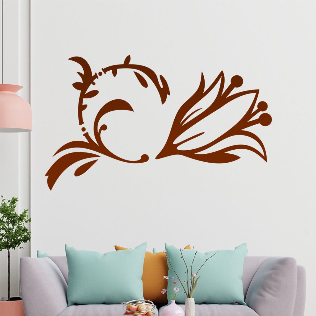 Blume - Ranken Wandtattoo in 6 Größen - Wandaufkleber Wall Sticker - Dekoration, Küche, Wohnzimmer, Schlafzimmer, Badezimmer