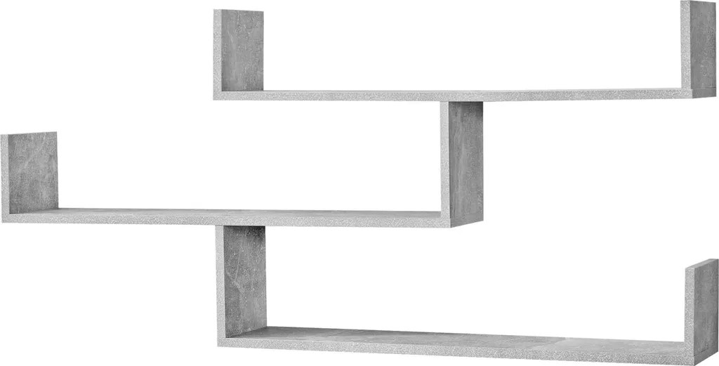 Étagère murale design gris moderne 119 cm en panneau de particules Zizi