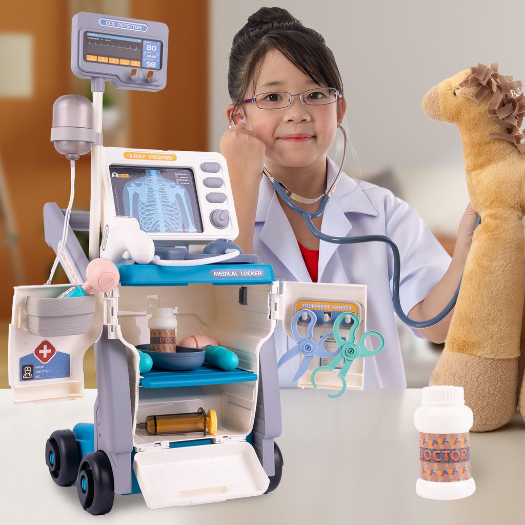 Woodyland Arztkoffer Für Kinder – Mit 10 Medizinischen Spielzeug-Accessoires, Metallkoffer, Für Kinder Von 3–8 Jahren