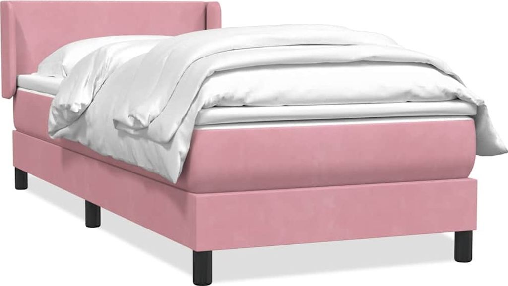 Boxspringbett mit Matratze Rosa 80x220 cm Samt