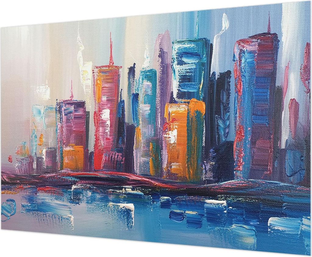 Wandtapete - Dekorative Tapete für Wohnzimmer - Tapetenfolie für Wanddekoration - 208x146 cm - Farbenfrohe Stadt